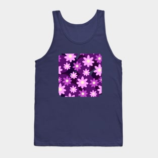 Abstract pink and violet flowers 3 D design Tank Top